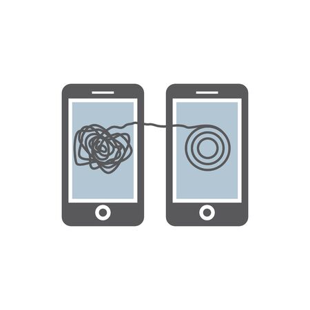 Psychology online concept icon. Psychotherapeutic session. Chat with psychologist. Vector sign for web graphic.のイラスト素材