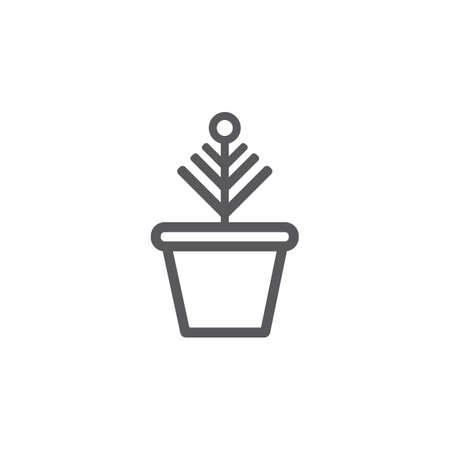 Plant pot line icon. Vector signs for web graphics.のイラスト素材