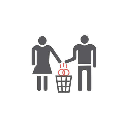 Divorce line icon. Vector signs for web graphicsのイラスト素材