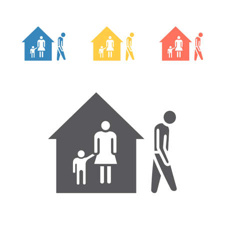 Divorce line icon. Vector signs for web graphicsのイラスト素材