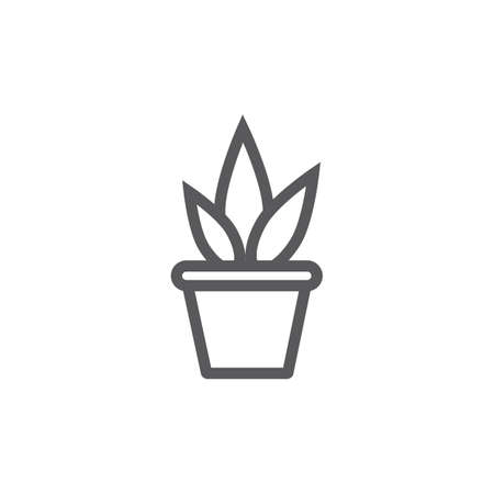 Plant pot line icon. Vector signs for web graphics.のイラスト素材