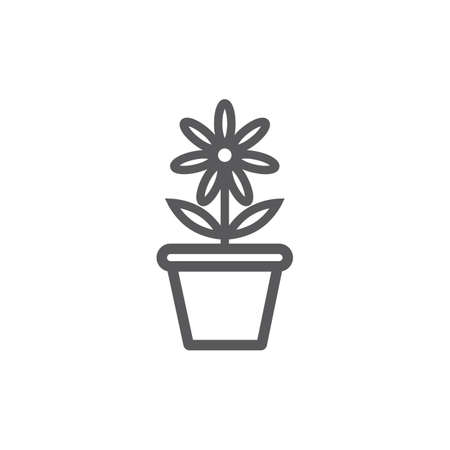 Plant pot line icon. Vector signs for web graphics.のイラスト素材