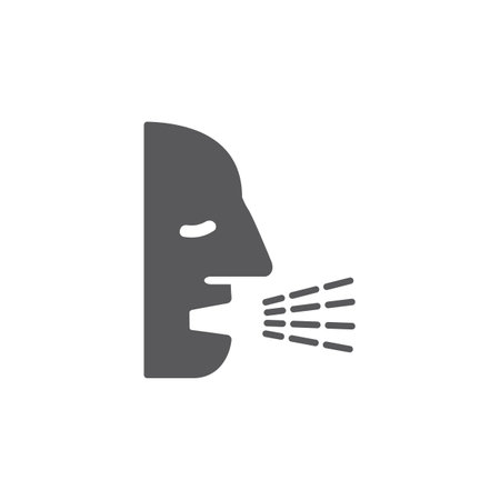 Cough flat icon. Virus and bacteria illustrationのイラスト素材