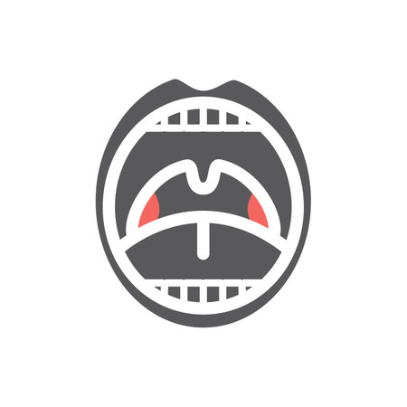 Tonsillitis. Flat icon. Vector sign for web graphics.のイラスト素材