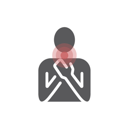 Sore throat . Flat icon. Vector sign for web graphics.のイラスト素材