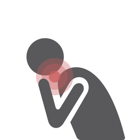 Sore throat . Flat icon. Vector sign for web graphics.のイラスト素材