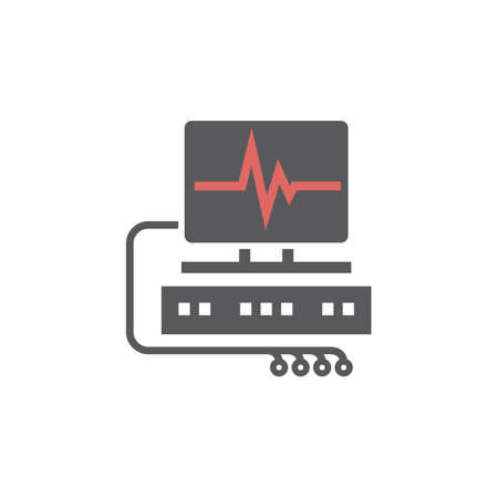 Cardiogram line icon. Vector sign for web graphic.のイラスト素材