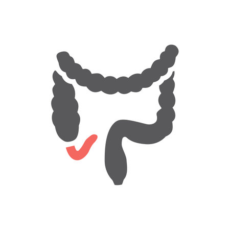 Appendicitis. Inflammation of the appendix. Vector icon for web graphic.のイラスト素材
