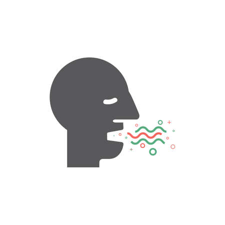 Bad Breath. Flat Icon. Vector icon for web graphic.のイラスト素材