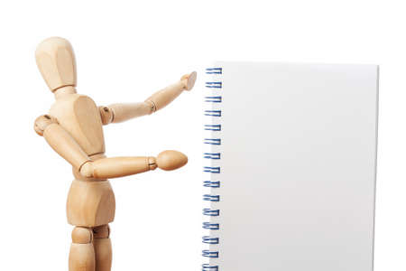 dummy showing an empty notebook for filling it の写真素材