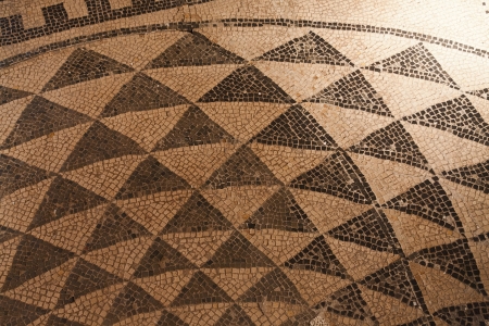 ancient mosaic discovered in segobriga ruins  spain の写真素材