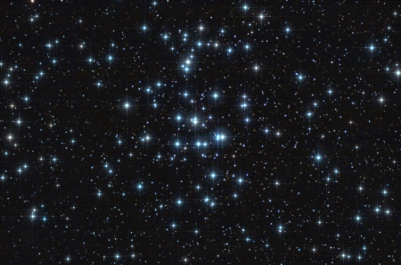 Real astronomic picture taken using telescope, it is an open stars cluster known as praesepe, in...
