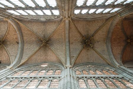 AVILA, SPAIN - APRIL 2016: Windows and arches in the cathedral of avila, in spainのeditorial素材