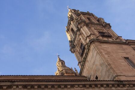 tower of a cathedral in salamanca, spainの写真素材