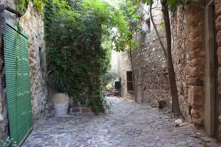 a traditional street in vilafames, with no people
