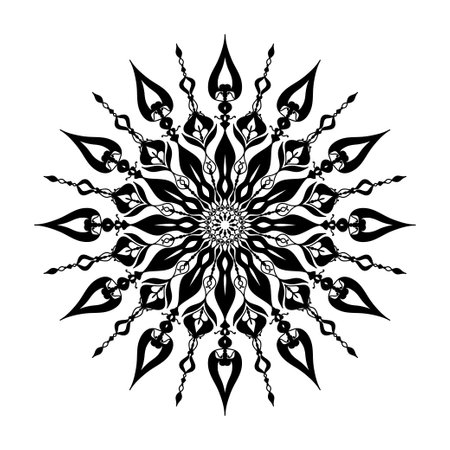 mandala vector transparent background. Illustration of a mandala with a floral motif. Yoga template beautiful traditional decorative mandala tile template Textiles and surface patterns publication decorationのイラスト素材