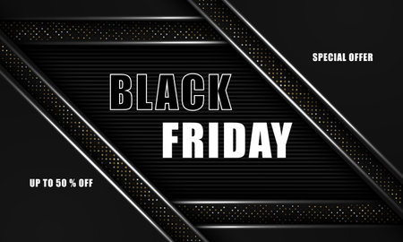 50 Percent Black Friday Sale Template background, luxury and modern, good for promotionのイラスト素材