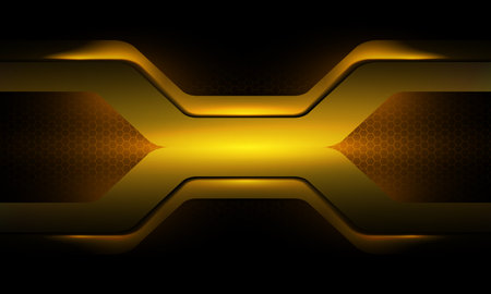 Abstract black and gold luxury background 2, with gradient and overlapping shapes, with light effectのイラスト素材