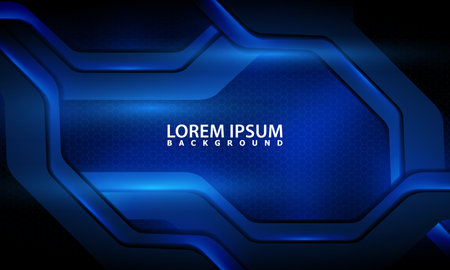 Abstract blue background illustration 2, with gradient and overlapping shapes, with light effectのイラスト素材