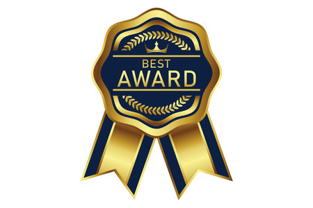 Award badge in gold colorのイラスト素材