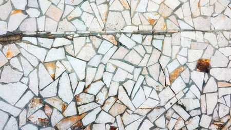 Marble Mosaic Floor. Texture made of different pieces of broken Tiles. high quality photoの写真素材