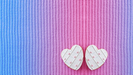 Two hearts on a beautiful background. Valentines Day Wallpaper