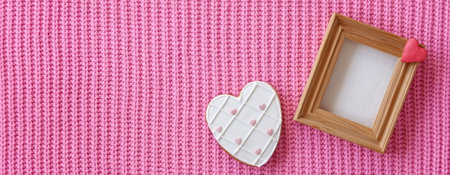 Mockup frame for text on pink backgroundの写真素材