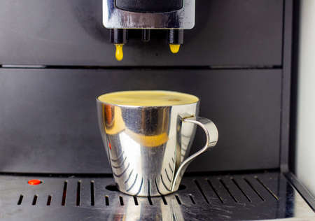 Coffee mashine making fresh cup of espressoの写真素材