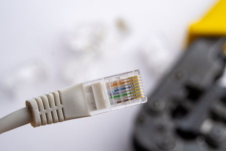 Modular plug crimpers for RJ-45, white background, Crimper, Twisting