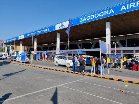 13th November, 2021 Bagdogra Airport, India. A view of Bagdogra airport in West Bengal, Indiaのeditorial素材