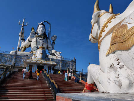 15 November, 2021 Sikkim, India. Char Dham Huge Lord Shiva Statue, Temple Namchi, Sikkim, India ..のeditorial素材