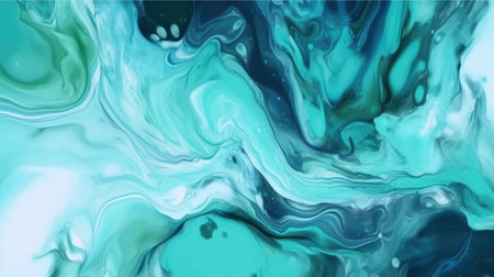Marbled blue and green abstract background. Liquid marble pattern. Vector illustrationの素材