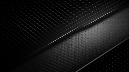 Black carbon fiber texture. 3d rendering illustration. Futuristic background.の素材