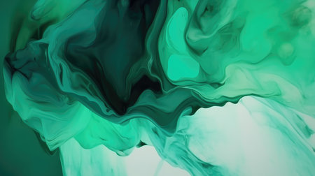 abstract background with green and black ink in water, digitally generated imageの素材