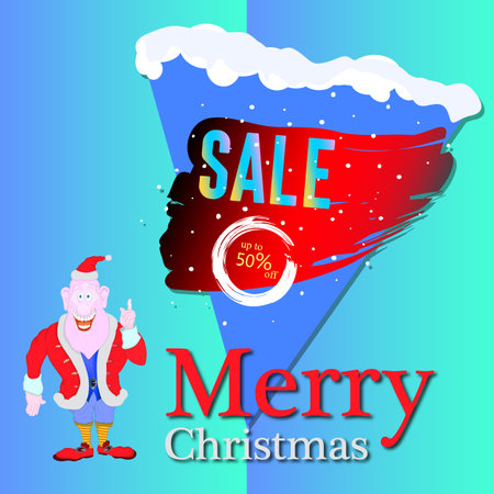 santa claus makes discounts for the new yearのイラスト素材