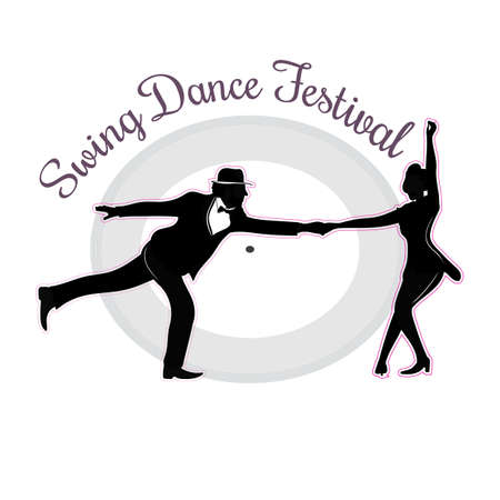 beautiful couple swing dance festivalのイラスト素材