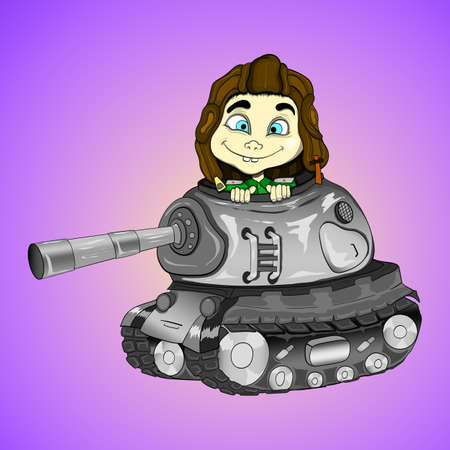 a little boy sits in a tankのイラスト素材