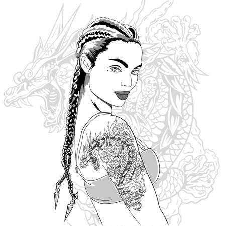 the girl with the dragon tattooのイラスト素材
