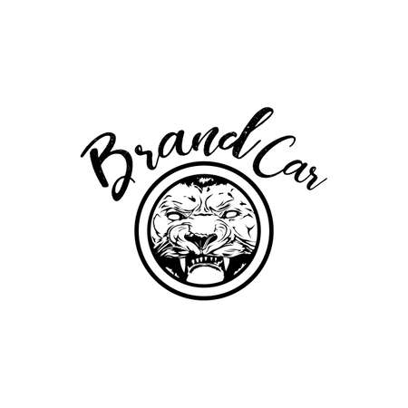 A beautiful lion with a car brand inscriptionのイラスト素材
