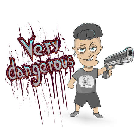 tough guy with a gunのイラスト素材