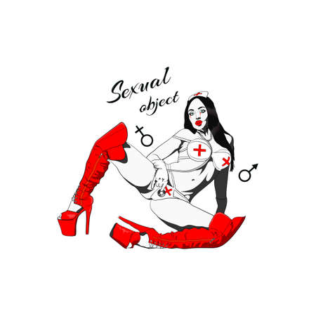 doctor-girl in a sexy swimsuitのイラスト素材