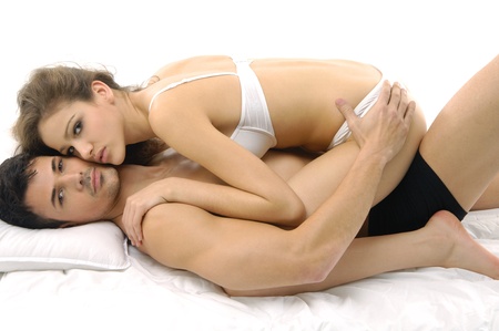 Sexy embraced couple model の写真素材