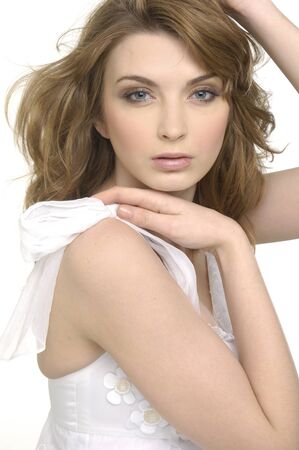 Beautiful girl with health skin of faceの写真素材