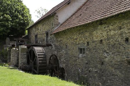 This building was a foundry for several centuries before being turned into a paper mill.  Paper was made out of straw leftover from harvests.  The mill closed in the 1960s.の写真素材