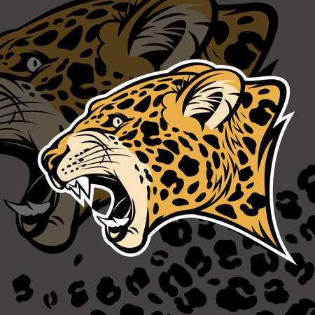 Growling jaguar vector illustration.のイラスト素材