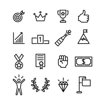 Success icon vector set. Win and achievement symbols.のイラスト素材
