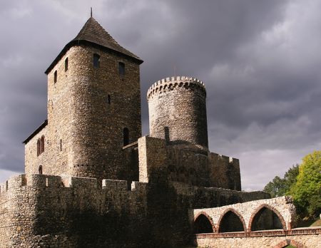 Roman castle in Bedzin. Silesian landmark of Poland.の写真素材