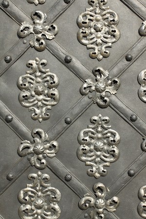 Old metal door in Prague, Czech Republicの写真素材