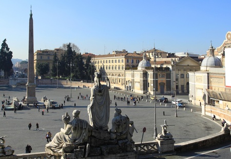 Square in Rome, Italy - Piazza del Popoloのeditorial素材