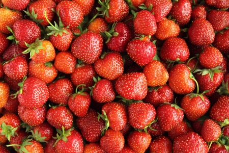 Background with fresh, juicy strawberries